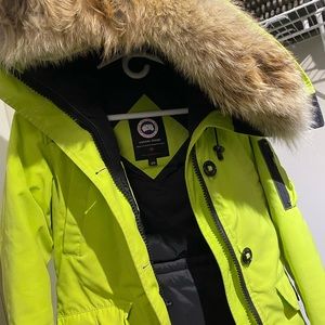 XS Canada Goose jacket in lime green.